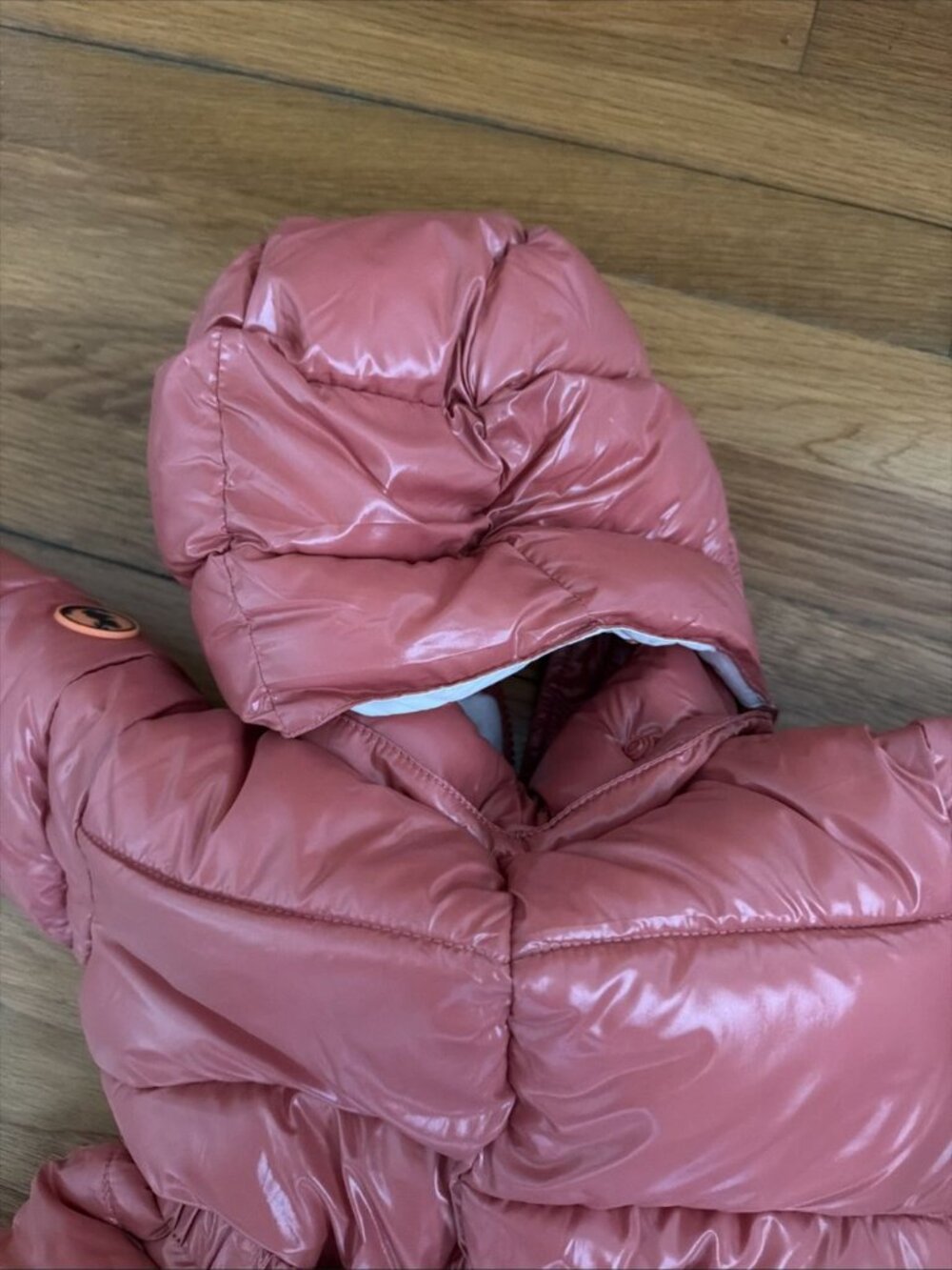 Save The Duck Baby Girls She’ll Quilted Hooded Snowsuit Bloom Pink Size 3-6M - Picture 8 of 9